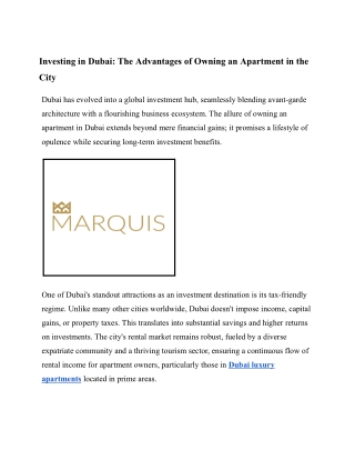 Marquis - Dubai Luxury Apartments