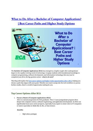 What to Do After a Bachelor of Computer Applications? | Best Career & Study Path