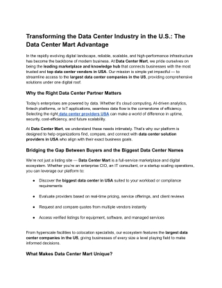 Data Center Mart