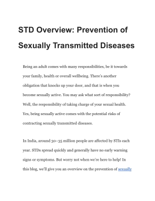 STD Overview_ Prevention of Sexually Transmitted Diseases
