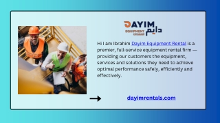 Dayim Equipment Rental presentation Ppt