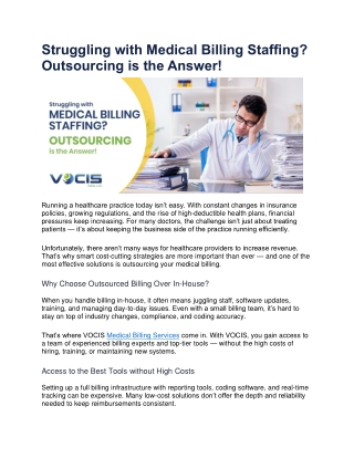 Struggling with Medical Billing Staffing Outsourcing is the Answer!