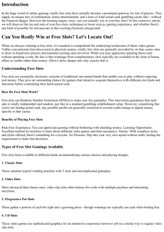 Can You Truly Win at Free Slot Machines? Allow's Learn!