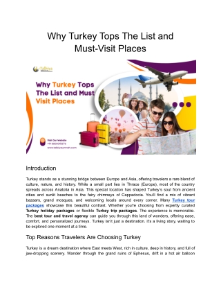 Why Turkey Tops the List and Must-Visit Places