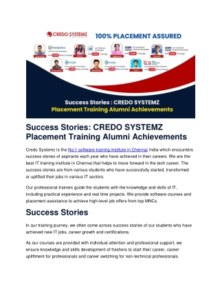 Success Stories credo systemz