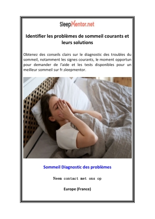 Identifier les problèmes de sommeil courants et leurs solutions
