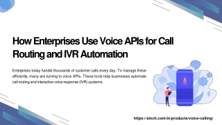 How Enterprises Use Voice APIs for Call Routing and IVR Automation