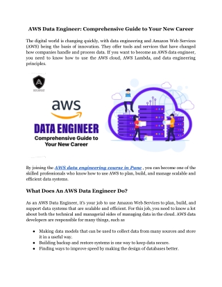 AWS Data Engineer: Comprehensive Guide to Your New Career