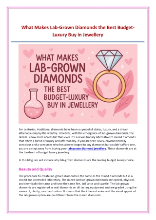 What Makes Lab-Grown Diamonds the Best BudgetLuxury Buy in Jewellery