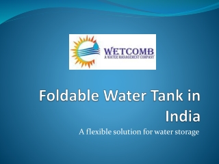 Foldable Water Tank in India: A flexible solution for water storage