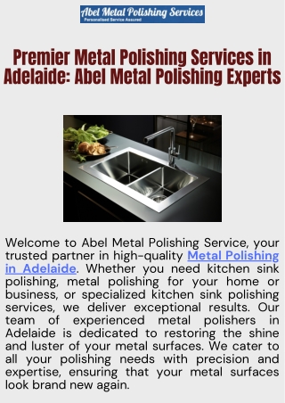 Metal Polishing Adelaide  Expert Metal Polishers & Kitchen Sink Polishing Services