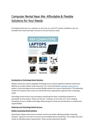 Computer Rental Near Me