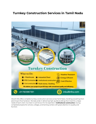 Turnkey Construction Services in Tamil Nadu
