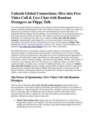 Live Chat with Random Strangers on Flippy Talk