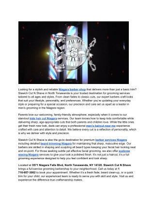 Niagara Falls Blvd - Slawich Cut N Shave