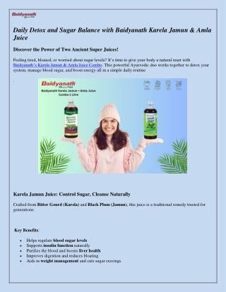Daily Detox and Sugar Control with Baidyanath’s Ayurvedic Juice Combo