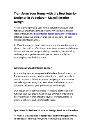 Transform Your Business with Maxell Interior Design Vadodara