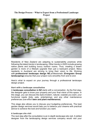 The Design Process – What to Expect from a Professional Landscape Project