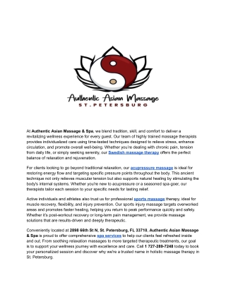 Authentic Asian Massage & Spa