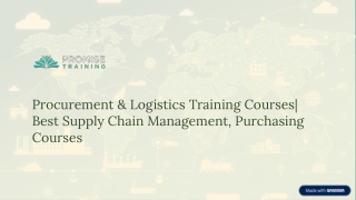 Procurement & Logistics Training Courses