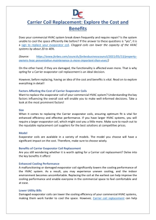 Carrier Coil Replacement- Explore the Cost and Benefits