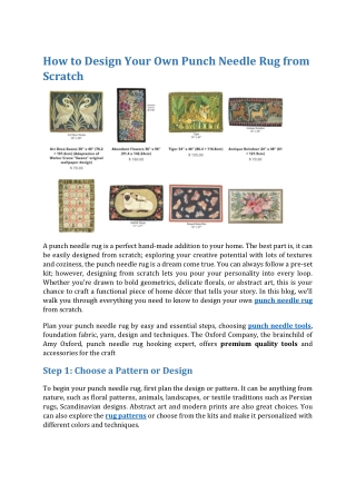 How to Design Your Own Punch Needle Rug from Scratch