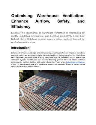 Optimising Warehouse Ventilation_ Enhance Airflow, Safety, and Efficiency