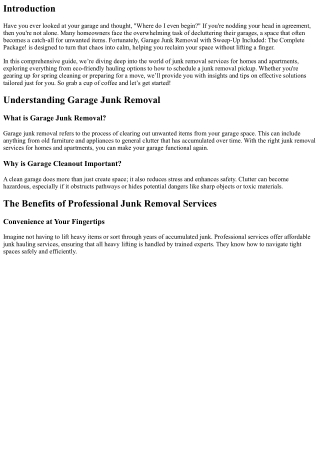 Garage Junk Removal with Sweep-Up Included: The Complete Package!