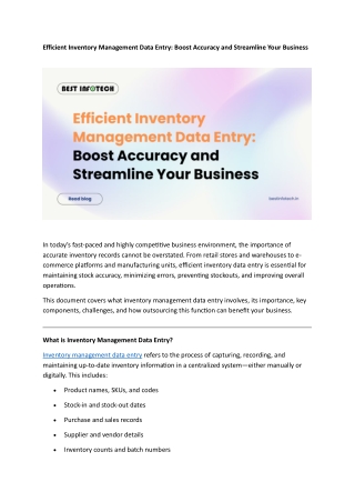 Efficient Inventory Management Data Entry