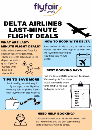 Delta Airlines Last-Minute Flight Deals