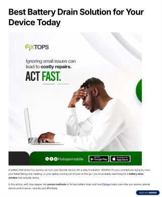 Best Battery Drain Solution for Your Device Today