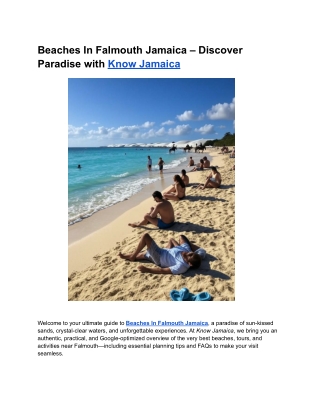 Beaches In Falmouth Jamaica – Discover Paradise with Know Jamaica