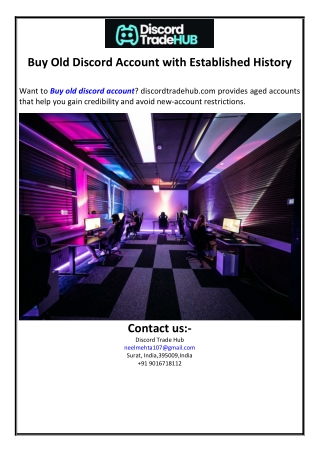 Buy Old Discord Account with Established History