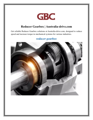 Reducer Gearbox Australia-drive.com