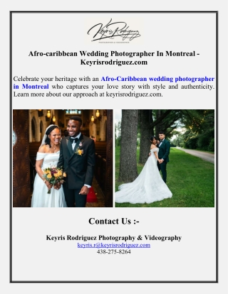 Afro-caribbean Wedding Photographer In Montreal - Keyrisrodriguez.com