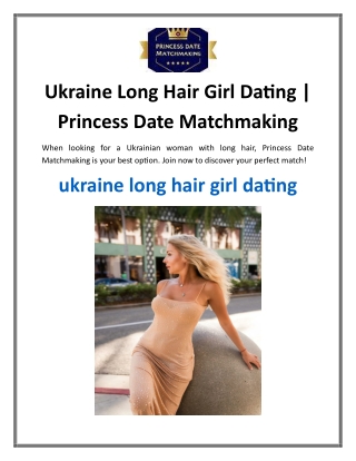 Ukraine Long Hair Girl Dating