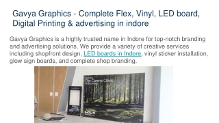 Gavya Graphics - Complete Flex, Vinyl, LED board, Digital Printing & advertising in indore