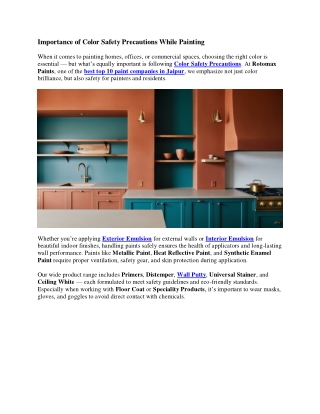 Importance of Color Safety Precautions While Painting