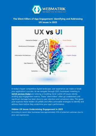 The Silent Killers of App Engagement Identifying and Addressing UX Issues in 2025