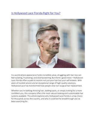 Is Hollywood Lace Florida Right for You