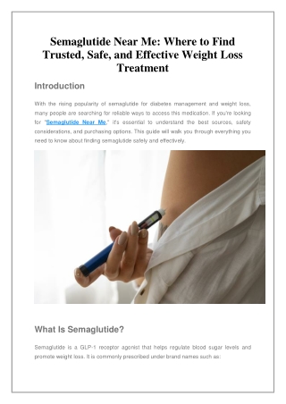 Semaglutide Near Me Where to Find Trusted, Safe, and Effective Weight Loss Treatment