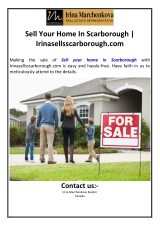 Sell Your Home In Scarborough | Irinasellsscarborough.com