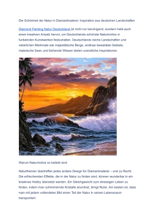 Die Schönheit der Natur in Diamantmalerei_ Inspiration aus deutschen Landschaften