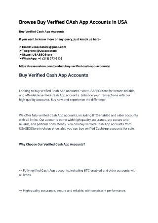 Browse Buy Verified CAsh App Accounts In USA