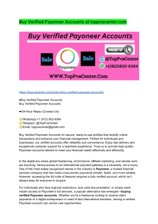 Buy Verified Payoneer Accounts at toppvacenter.com