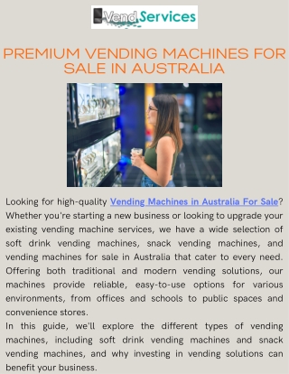 Vending Machines for Sale Australia  Soft Drink & Snack Vending Solutions