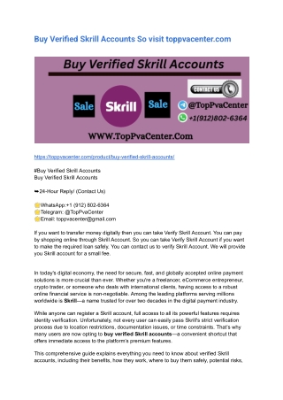 Buy Verified Skrill Accounts So visit toppvacenter.com