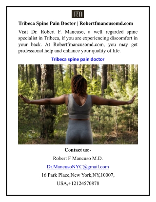 Tribeca Spine Pain Doctor Robertfmancusomd.com