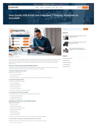How Quality B2B Email Lists Empower IT Industry Marketers to Succeed