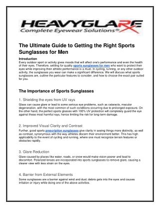 Increased Performance with High-Impact Prescription Sports Glasses.